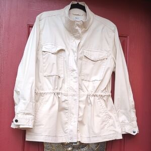 NWT - Macy's Style & Co. Women's Utility Jacket - Butter Yellow / Cream